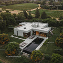 Modern Luxury Home Surrounded by Vineyard and Lush Greenery