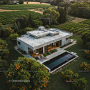Modern Concrete Villa Surrounded by Lush Vineyards