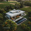 Modern Luxury Home Surrounded by Vineyard and Lush Greenery