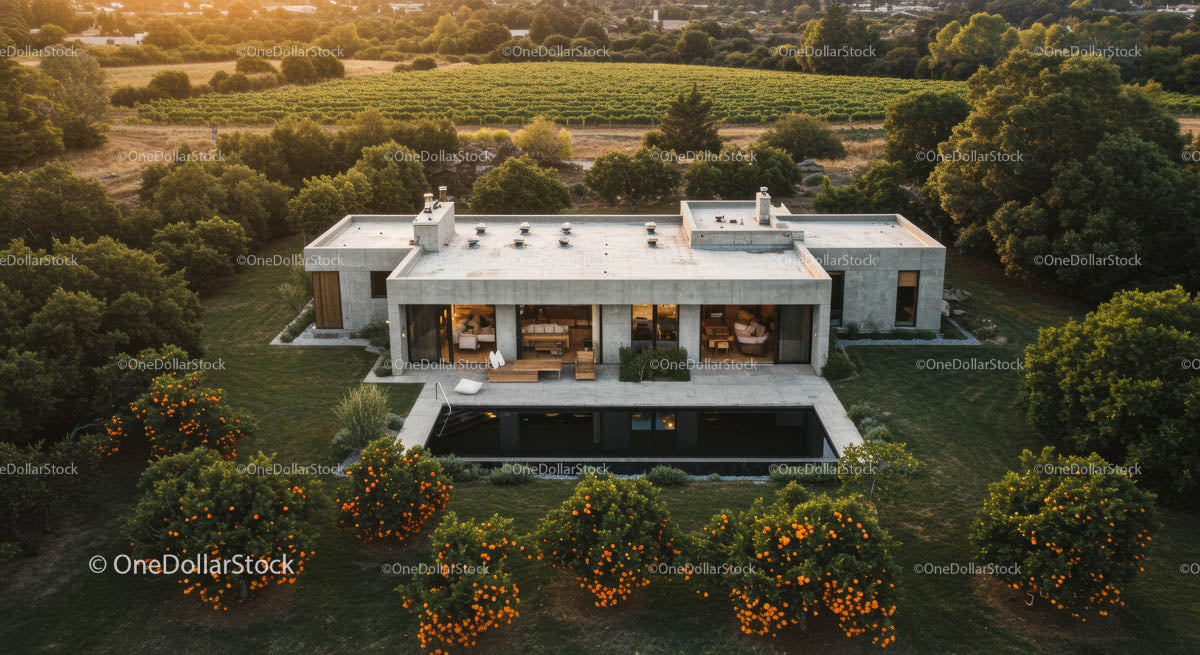 Modern Luxury Home with Pool in Lush Countryside
