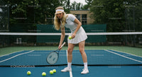Female Tennis Player Focused on the Court
