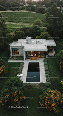 Modern Luxury Home Surrounded by Vineyard and Lush Greenery