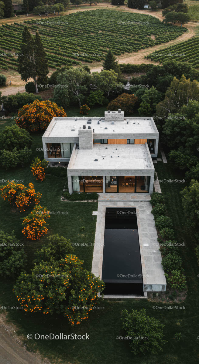 Modern Luxury House Overlooking Scenic Vineyard