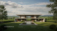 Modern Architectural House with Scenic Countryside View