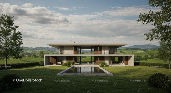 Nowoczesny dom architektoniczny z malowniczym widokiem na wieś (11 zdjęć)
