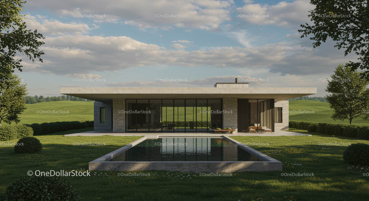 Modern Luxury Home with Glass Facade and Pool