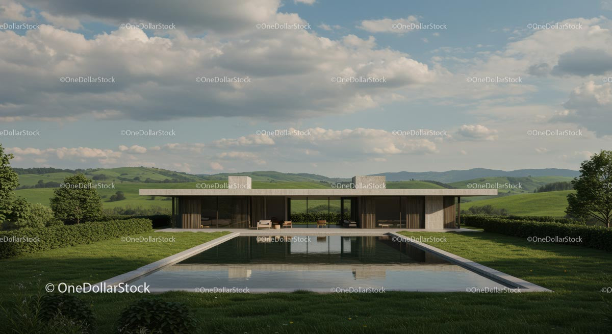 Modern Architectural House with Scenic Countryside View