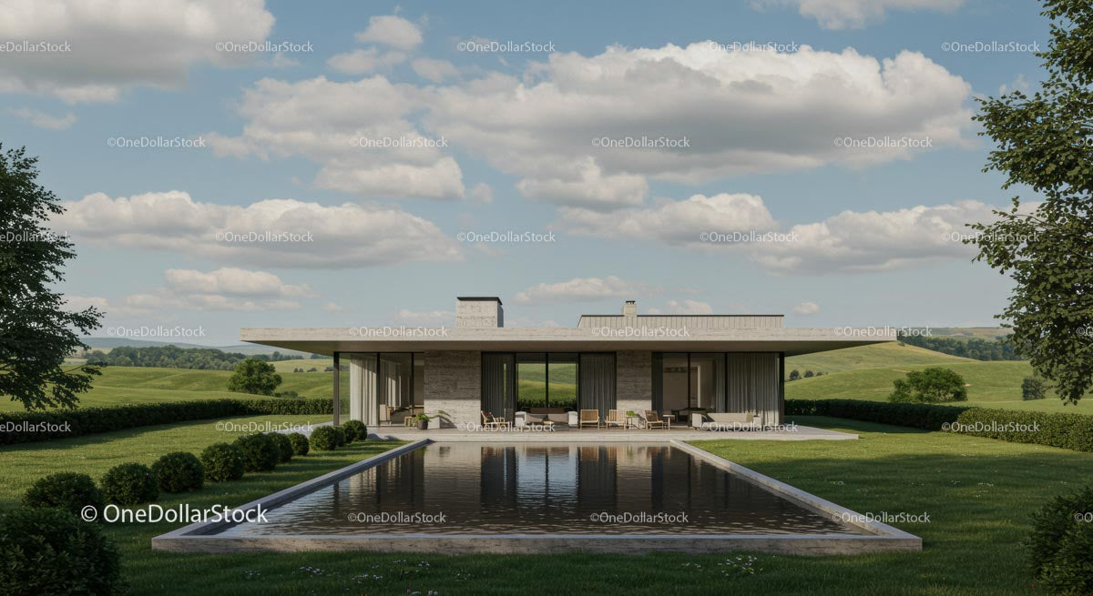 Modern Architectural House with Scenic Countryside View