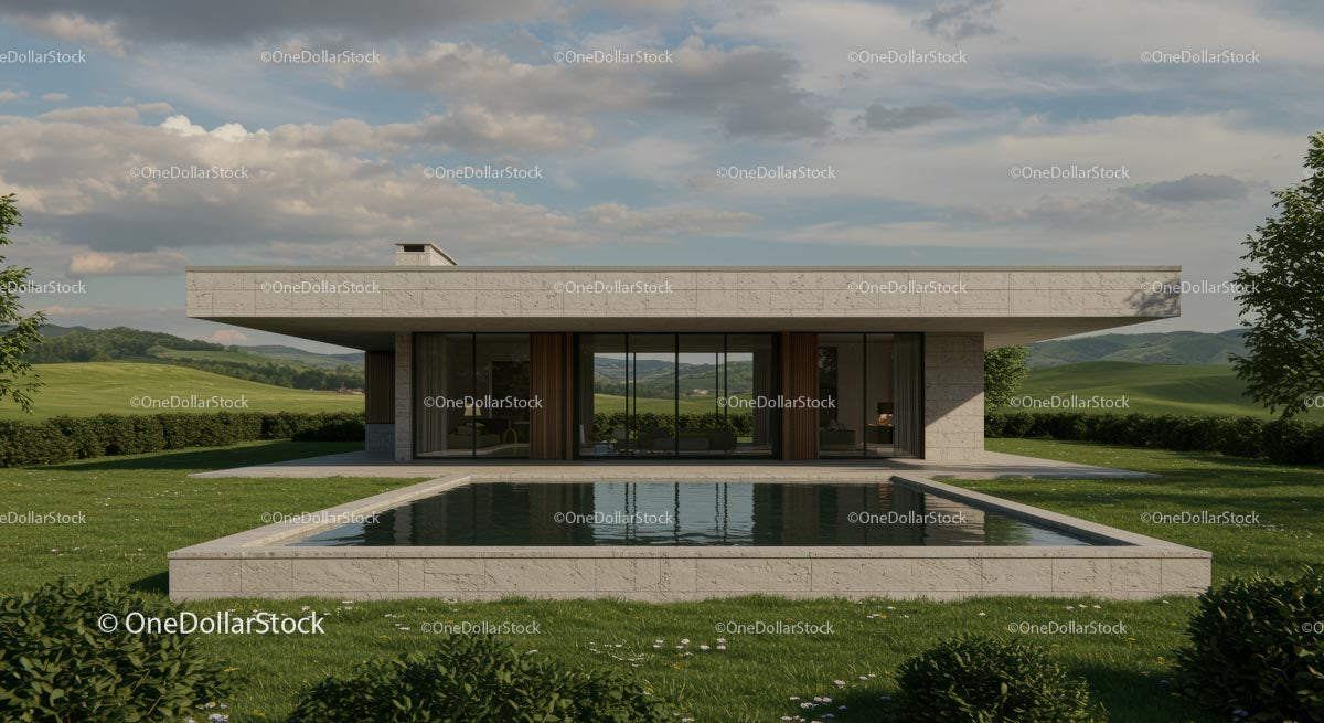 Modern Architectural House with Scenic Countryside View