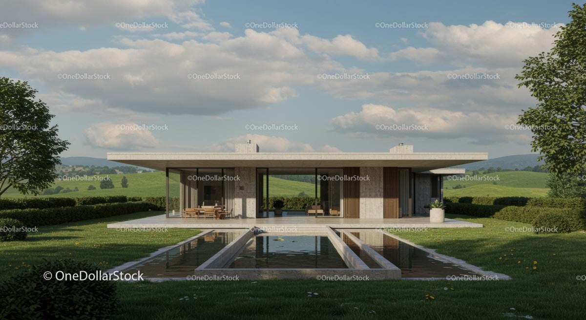 Modern Architectural House with Scenic Countryside View