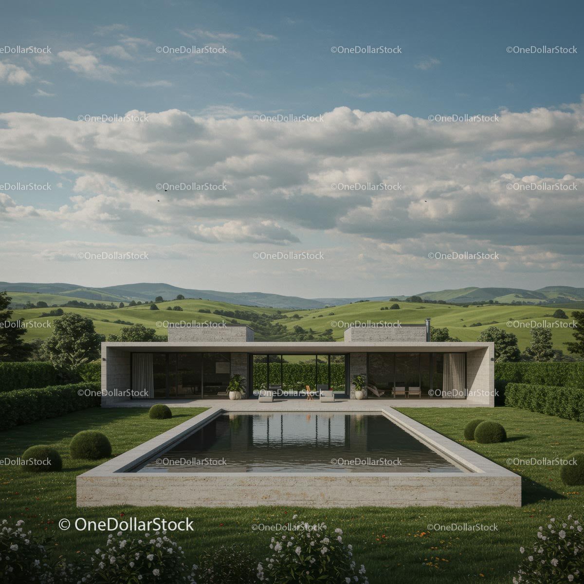 Modern Countryside Retreat with Infinity Pool