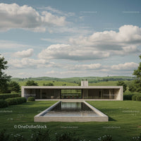 Modern Minimalist House with Pool in Countryside Setting