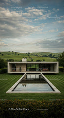 Modern Villa with Pool in Serene Countryside Landscape