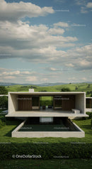 Modern Villa with Pool in Serene Countryside Landscape