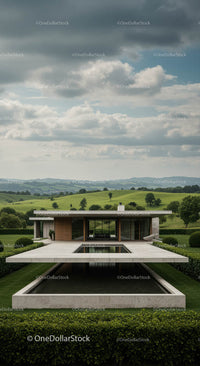 Modern Architectural Home Amidst Rolling Green Hills