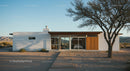 Modern Desert House with Glass Facade and Wooden Pathway