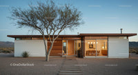 Modern Desert Home with Glass Facade and Open Interiors
