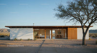 Modern Desert House with Wooden Facade and Open Design