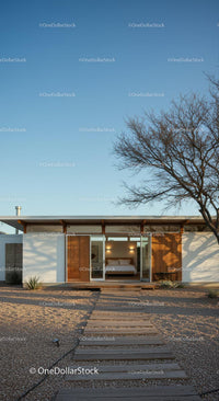 Modern Desert Home with Glass Facade and Open Interiors