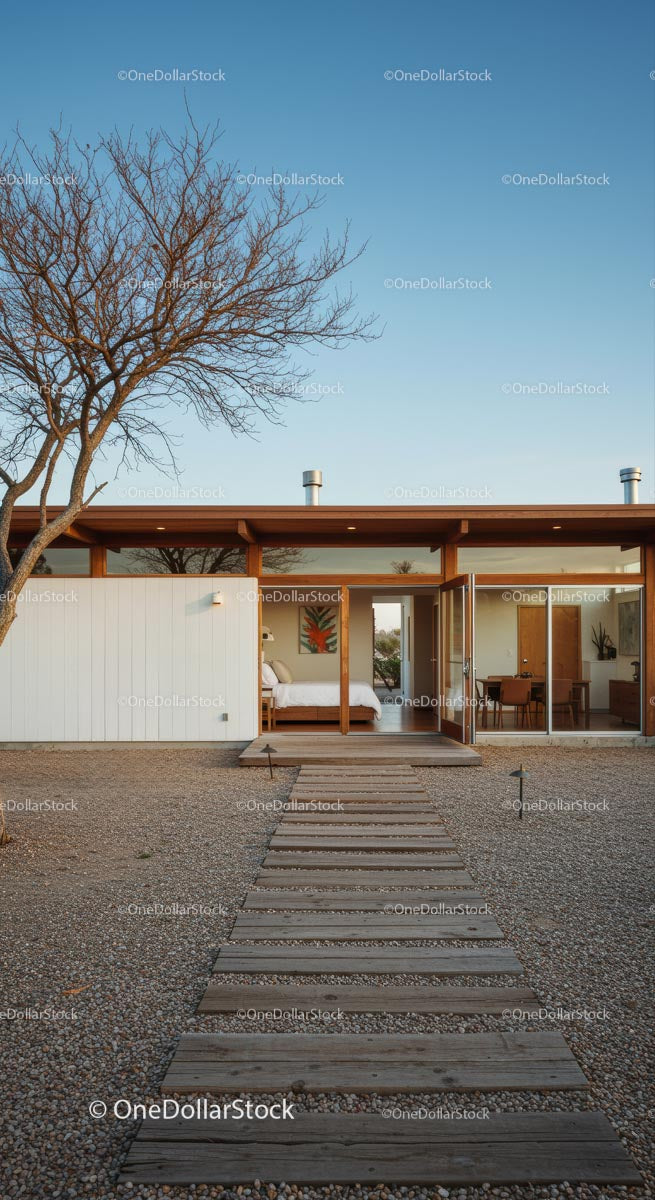 Modern Desert Home with Glass Facade and Open Interiors