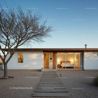 Modern Minimalist Home in Tranquil Desert Landscape