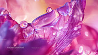 Macro Shot of Water Droplets on Purple Petals