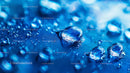 Vibrant Blue Water Droplets on Surface
