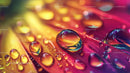 Vibrant Water Droplets on Colorful Flower Petals in Macro View