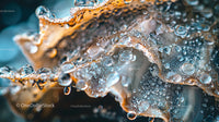 Macro Close-Up of Dew-Covered Mushroom Texture