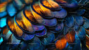 Close-Up of Vibrant Iridescent Bird Feathers