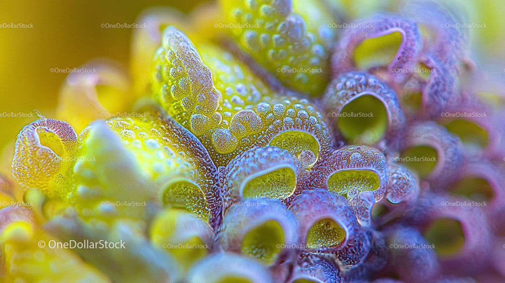 Vibrant Macro Closeup of a Colorful Plant Surface