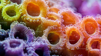 Vibrant Macro View of Colorful Coral Polyp Underwater