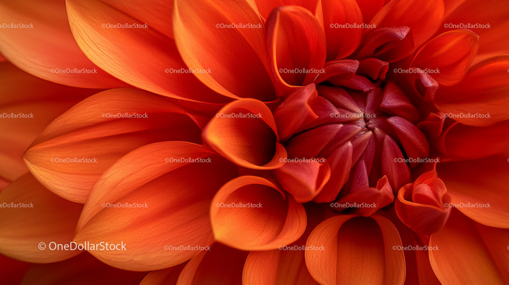Close-Up of Vibrant Orange Dahlia Flower Petals
