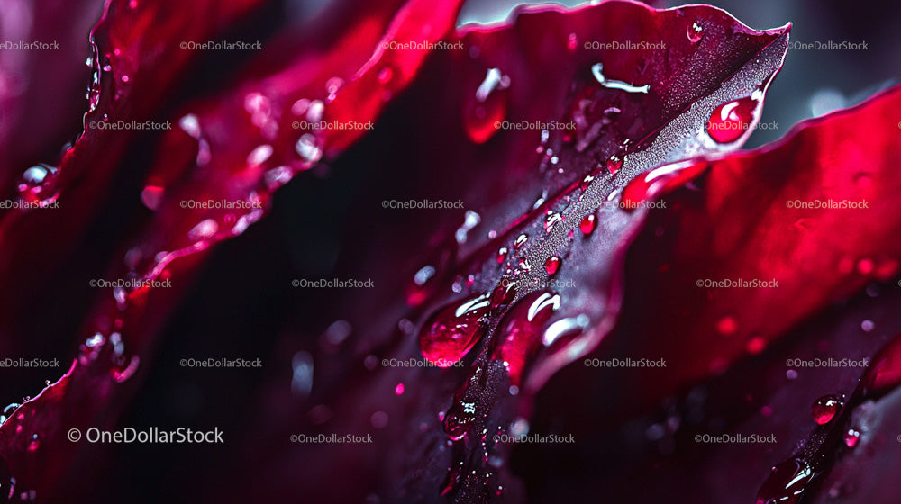 Close-Up of Red Cabbage with Water Droplets