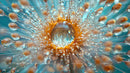 Stunning Macro Shot of a Flower Center with Water Droplets