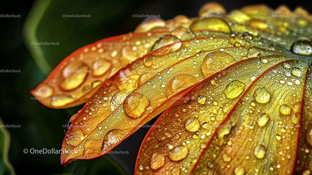 Close-up of Orange Petals with Water Droplets