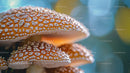 Close-Up of Fly Agaric Mushrooms in Forest Setting