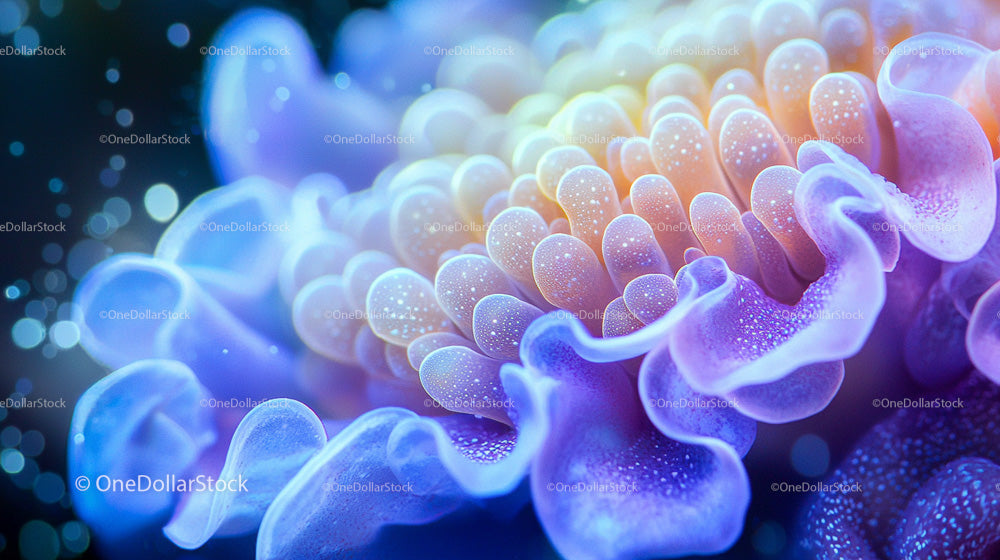 Mystical Close-Up of Glowing Coral in Oceanic Palette
