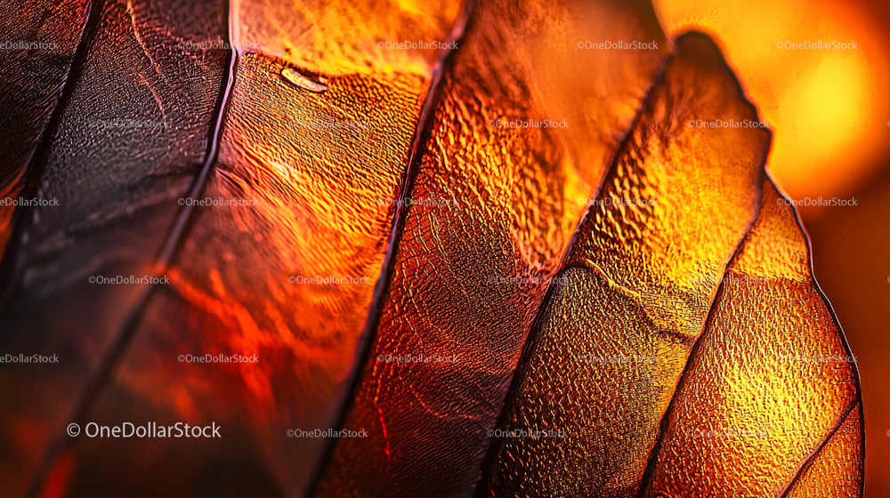 Vibrant Abstract Pattern with Autumnal Leaf Textures