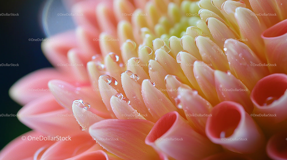 Close-Up of Pink Dahlia with Water Droplets