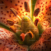 Macro Shot of Stamen Inside a Vibrant Orange Lily