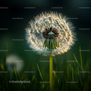 Close-Up of Dandelion Seed Head in Evening Light