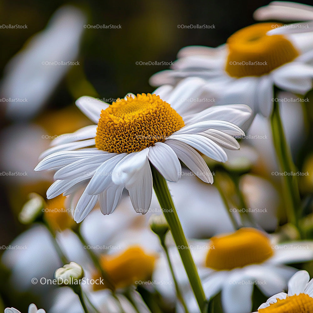 Close-Up of White Daisies in Full Bloom