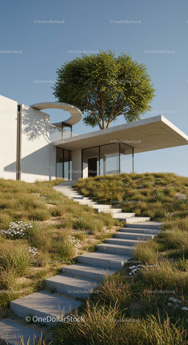 Modern Eco-Friendly House with Tree-Topped Roof