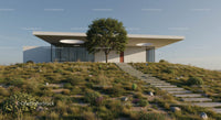 Modern Minimalist House on a Green Hillside