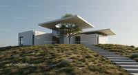 Modern Minimalist House with Tree-Filled Roof