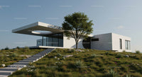Modern Minimalistic House with Green Landscape