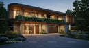 Modern Luxury Home with Verdant Balcony and Natural Elements