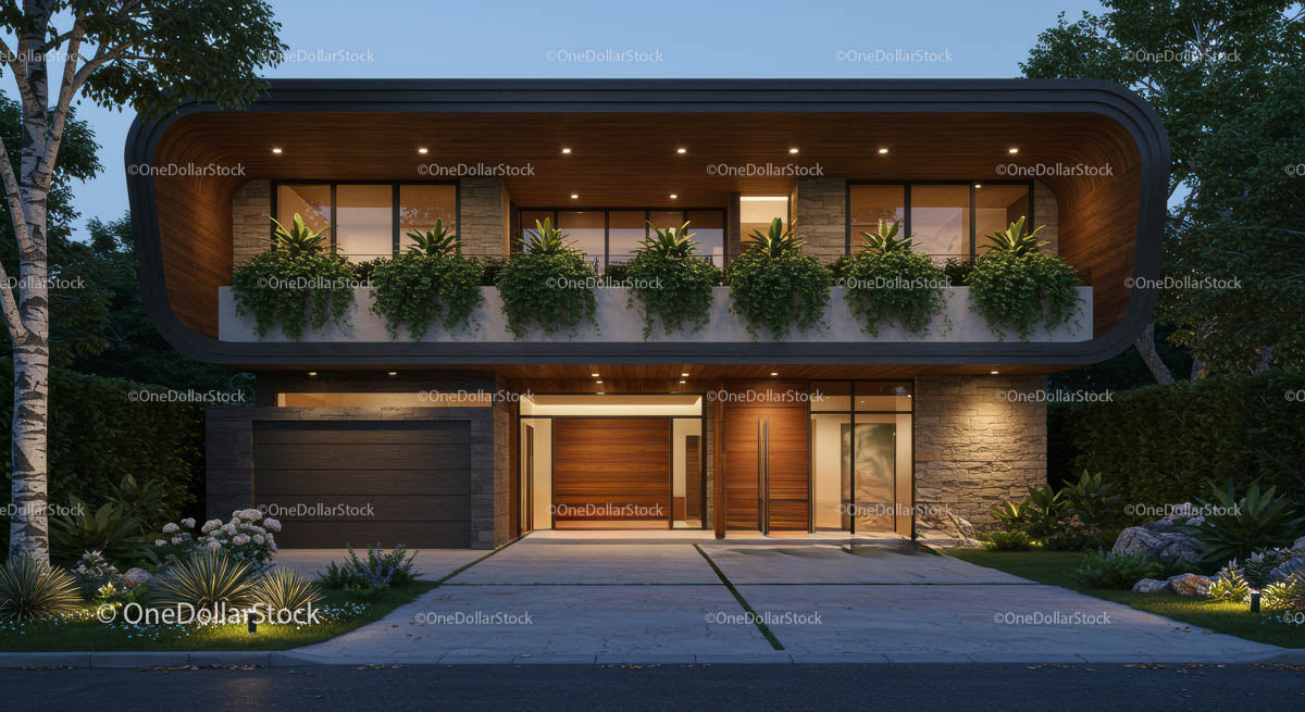 Modern Eco-Friendly House with Lush Greenery