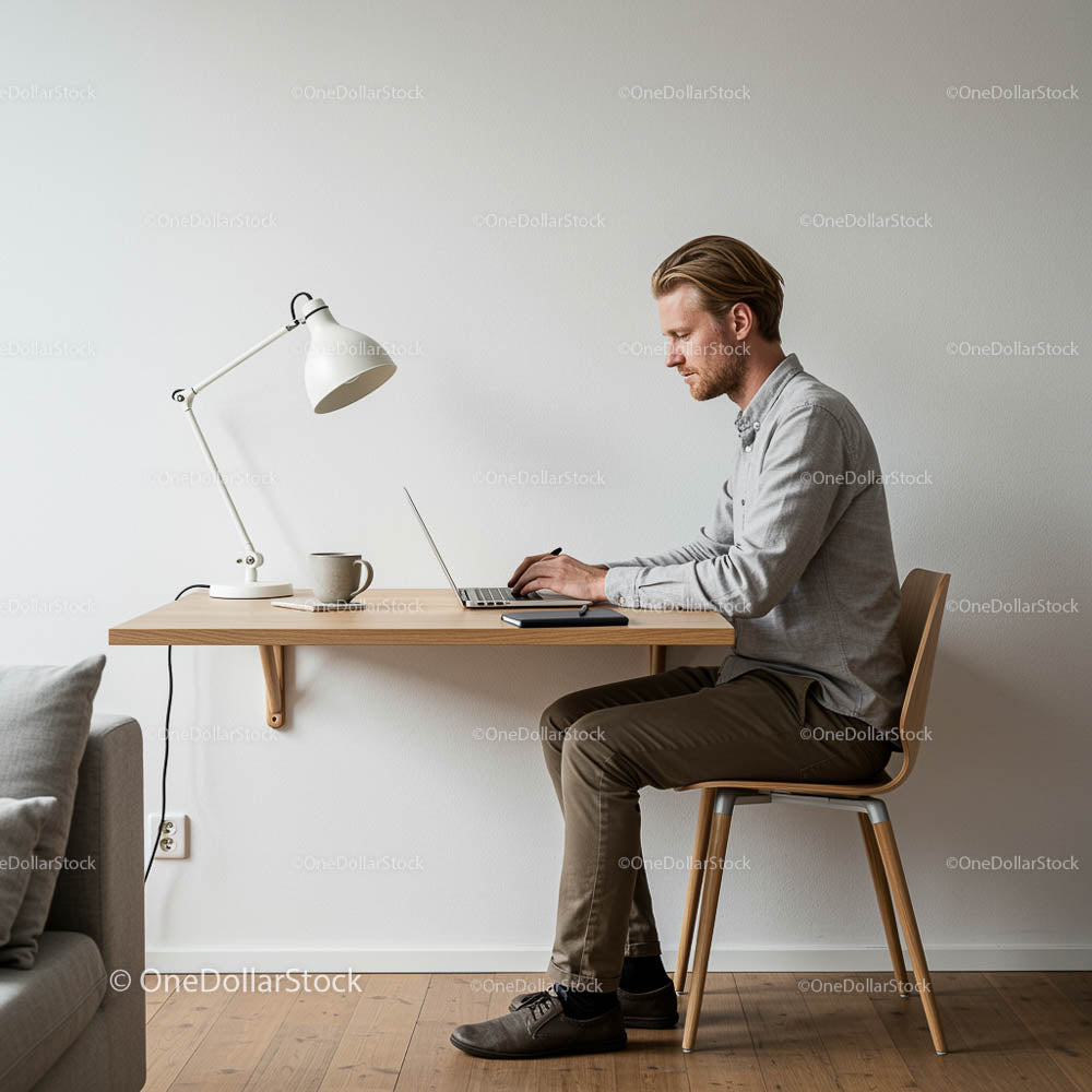 Nowoczesne biuro domowe o minimalistycznym designie